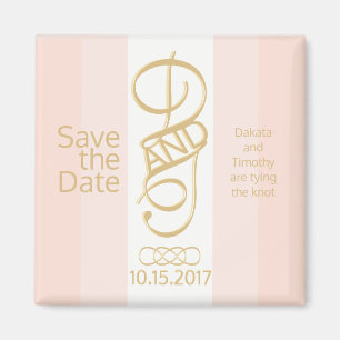 Íman Imã salve a data de Blush Dourada rosa