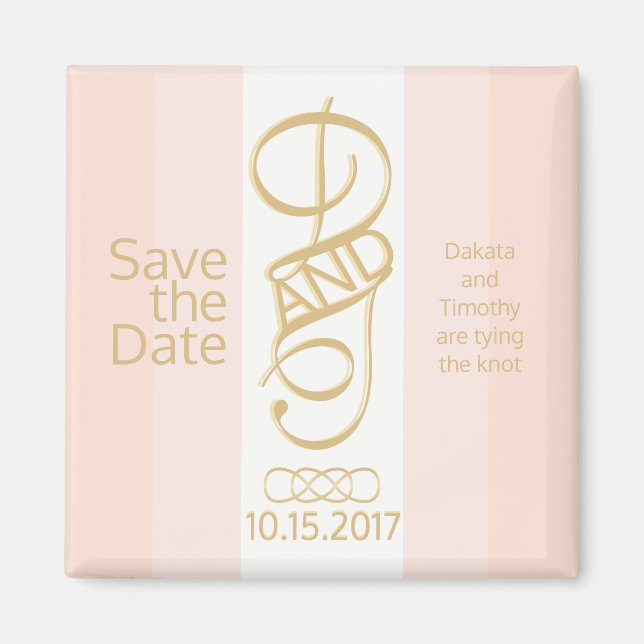 Íman Imã salve a data de Blush Dourada rosa (Frente)