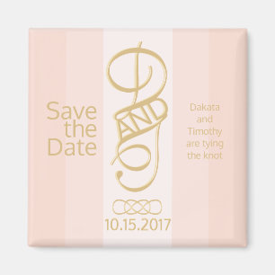 Íman Imã salve a data de Blush Dourada rosa