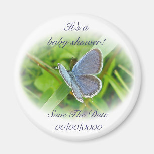 Íman Imã salve a data de Borboleta Azul Chá de fralda