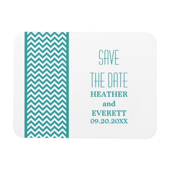 Íman Imã salve a data de Borda Chevron, Teal (Horizontal)