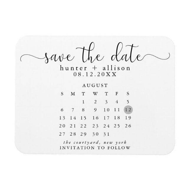 Íman Imã salve a data de Calendário (Horizontal)