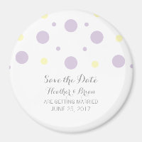 Imã salve a data de Confetti Amarelo Roxo