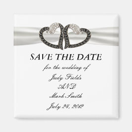 Íman Imã salve a data de Corações Diamantes Pretos e Br