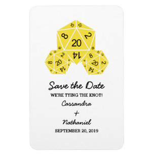 Íman Imã salve a data de Dice D20 Amarelo