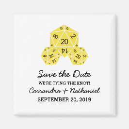 Íman Imã salve a data de Dice D20 Amarelo