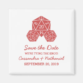 Íman Imã salve a data de Dice D20 Vermelha