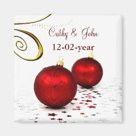 Íman imã salve a data de ornamento vermelho