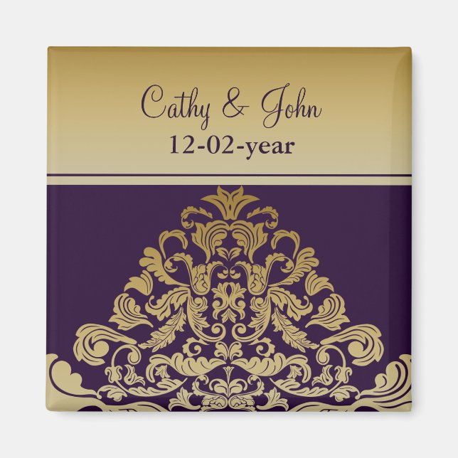 Íman imã salve a data de ouro roxo (Frente)