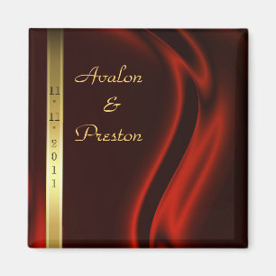 Íman Imã salve a data Dourado de seda vermelha do