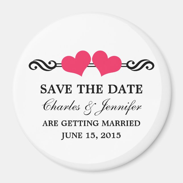 Íman Imã salve a data Elegante, Rosa (Frente)