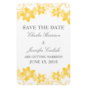 Íman Imã salve a data floral simples, amarela