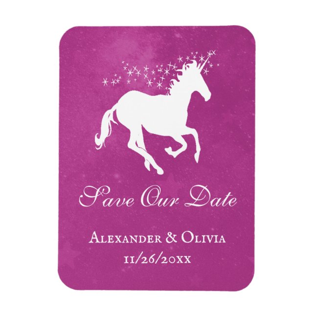 Íman Imã salve a data Magenta Unicorn (Vertical)