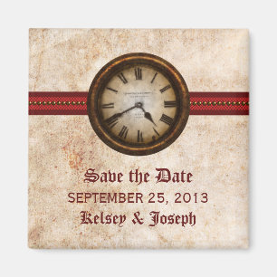 Íman Imã salve a data Red Antique Clock