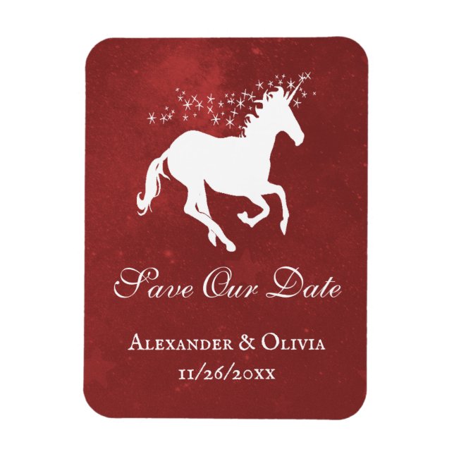 Íman Imã salve a data Red Unicorn (Vertical)