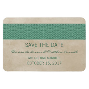 Íman Imã salve a data Rustic Damask, Verde