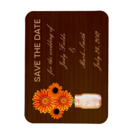 Íman Imã salve a data Rustic Orange Mason Jar