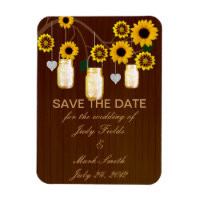 Imã salve a data Rustic Yellow Mason Jars