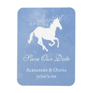 Íman Imã salve a data Unicorn Azul