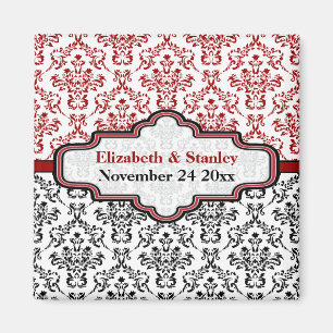 Íman Imã salve a data vermelha preta do casamento tema