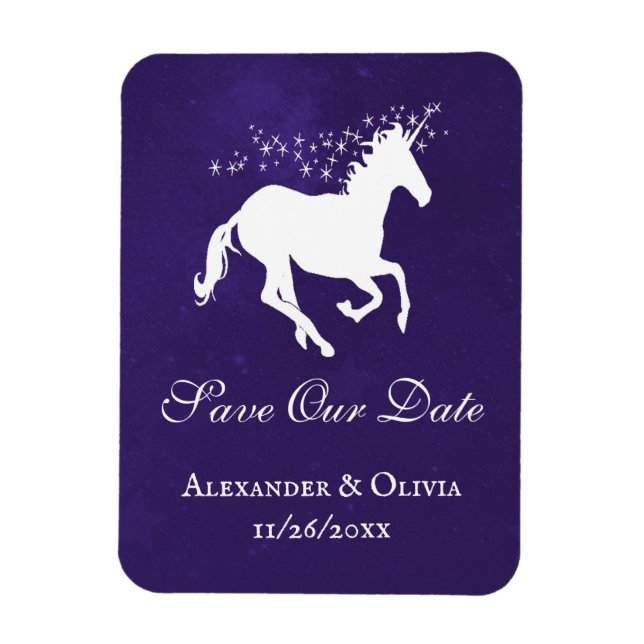 Íman Imã salve a data Violet Unicorn (Vertical)