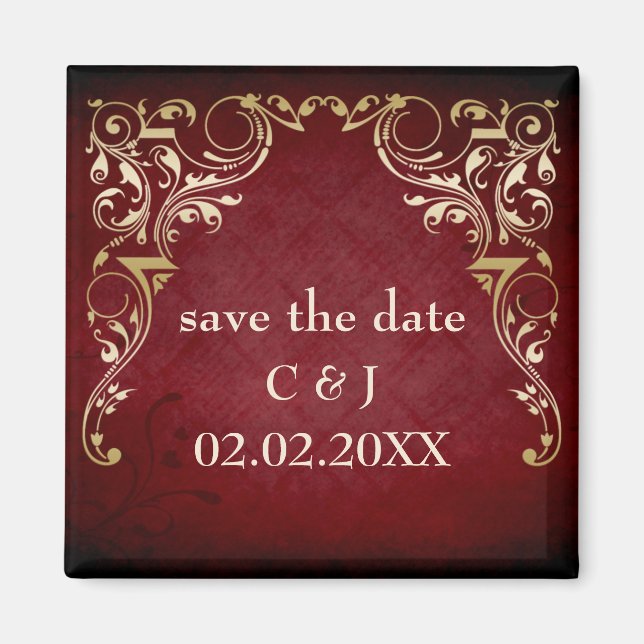 Íman imã salve o dia rústicos vermelhos (Frente)