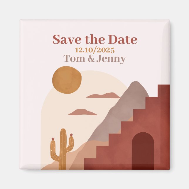 Íman Ímã Save the Date - Terracotta por Ludilabel (Frente)