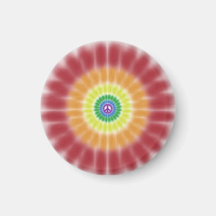 Íman Ímã, Sinal de Paz Tie Dye Explosão Arco-íris