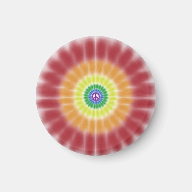 Íman Ímã, Sinal de Paz Tie Dye Explosão Arco-íris (Frente)