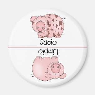 Íman Ímã sujo limpo espanhol da máquina de lavar lou