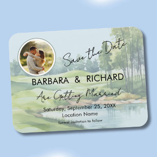 Íman Ímã Tema de Golfe Foto Casamento Save the Date