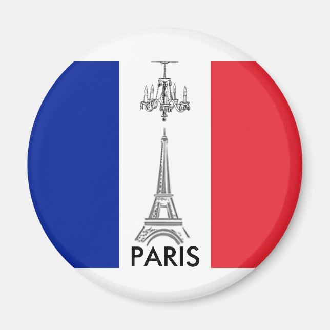Íman Ímã Temático da Torre Eiffel com Bandeira Francesa (Frente)