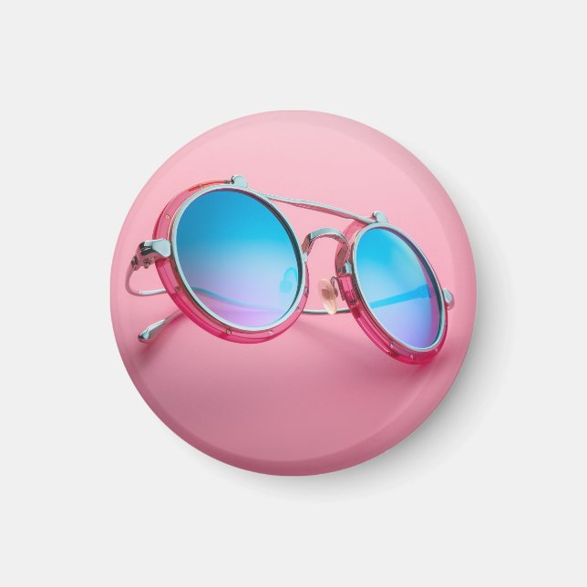Íman Ímã temático de óculos de sol, rosa legal (Frente)