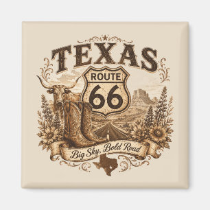 Íman Ímã Texas Route 66 Big Sky Lembrança