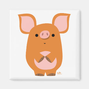 Íman Ímã tímido do costume do porco dos desenhos