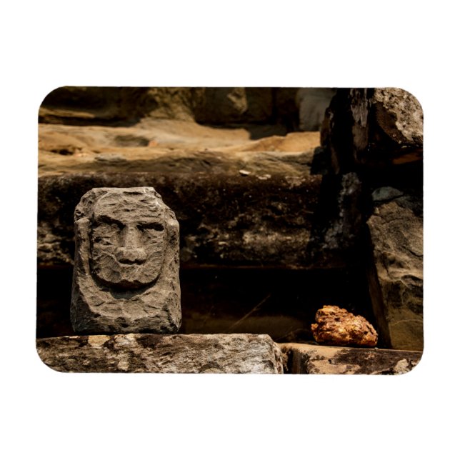 Íman Ímã Totem de Pedra Sorridente Camboja - Retângulo (Horizontal)