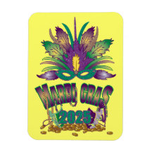 Ímã Tri-Feather Mardi Gras 2025