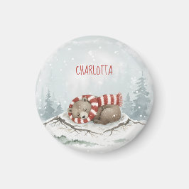 Íman Ímã Urso de Inverno Personalizado