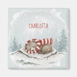 Íman Ímã Urso de Inverno Personalizado