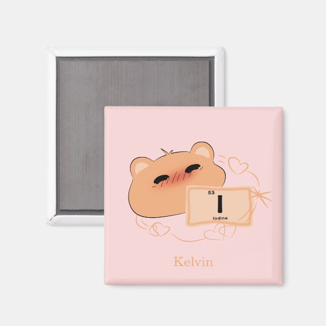 Íman Ímã Urso Fofo Apaixonado (Front/Back)