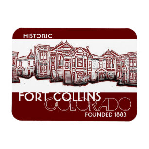 Íman Ímã velho vermelho histórico da cidade de Fort