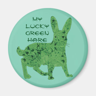 Íman Ímã verde afortunado da lebre