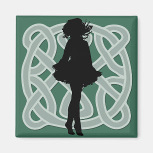 Íman Ímã verde celta do dançarino irlandês