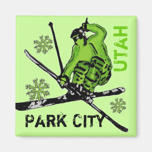 Íman Ímã verde do esquiador do tema de Park City Utá