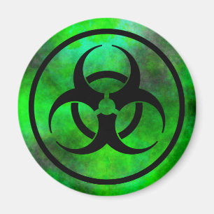 Íman Ímã verde do símbolo do Biohazard da névoa