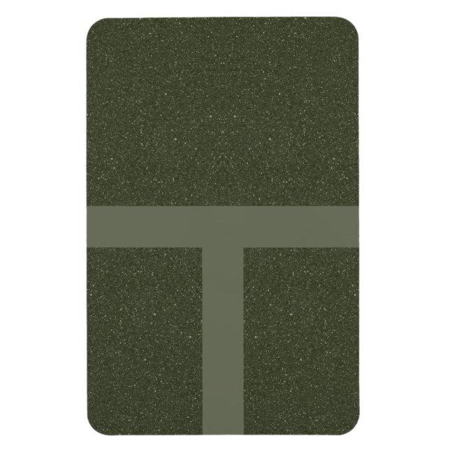 Íman Ímã Verde Musgo Moderno em Grid – Personalizável (Vertical)