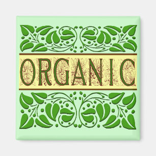 Íman Ímã verde orgânico do slogan
