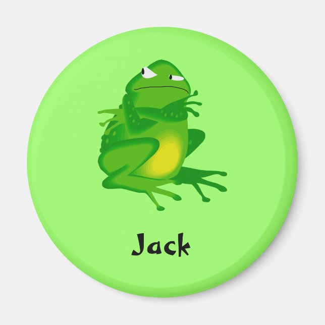 Íman ímã verde-sapo cinza (Frente)