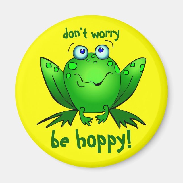 Íman Ímã Verde Sapo Não se Preocupe Seja Feliz (Frente)