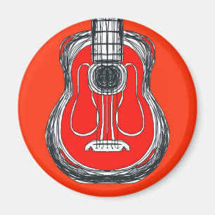 Íman Ímã vermelho da cara do monstro da guitarra